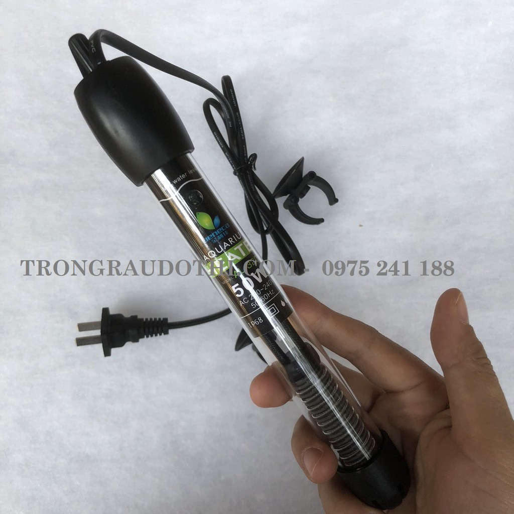 Máy sưởi hồ cá chất lượng cao Jeneca vỏ thủy tinh, dùng cho cả nước ngọt và nước mặn