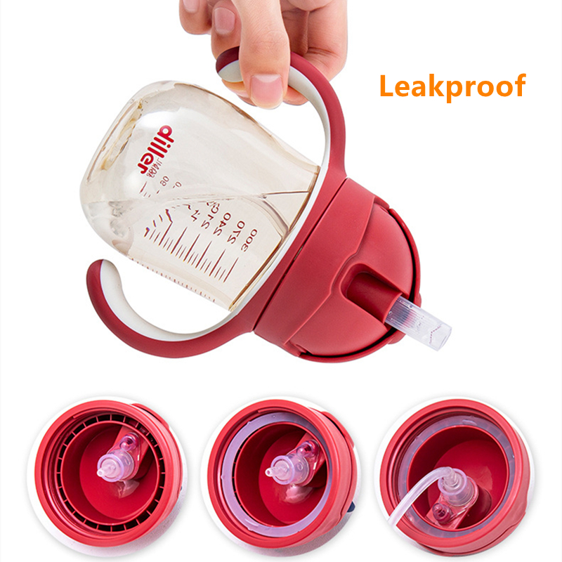 DILLER Milk Bottle Children Water Bottle Bpa Free Ppsu Leakproof (300ml) Mlh8860