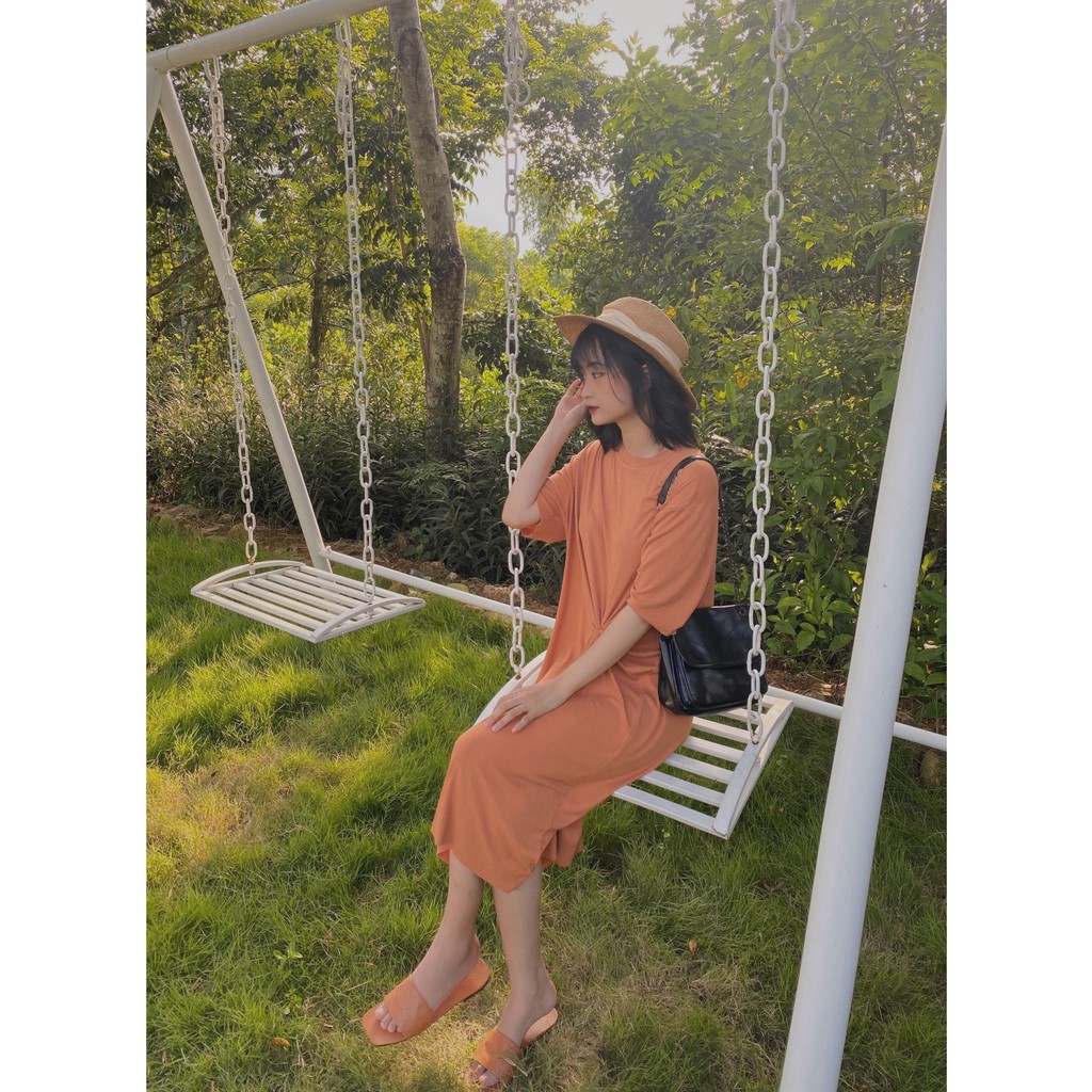 Váy thun gân cổ tròn dáng dài V511 SUSTORE