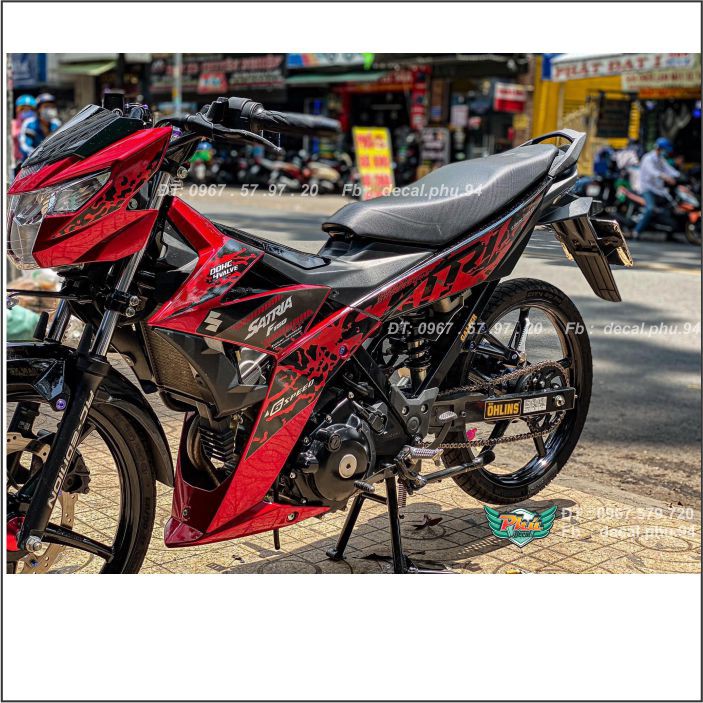 Tem Rời Satria đỏ đen Candy (V)