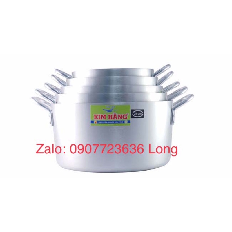 Nồi nhôm  hãng Kim Hằng nắp bằng size từ 26cm - 34cm