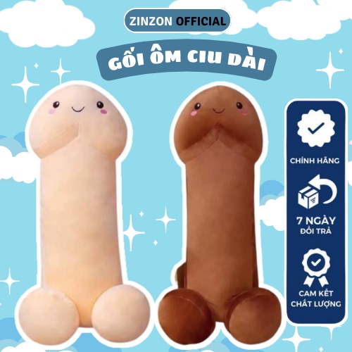 Gấu bông gối ôm ciu dài size bự nhồi bông dễ thương cao cấp ZinZon