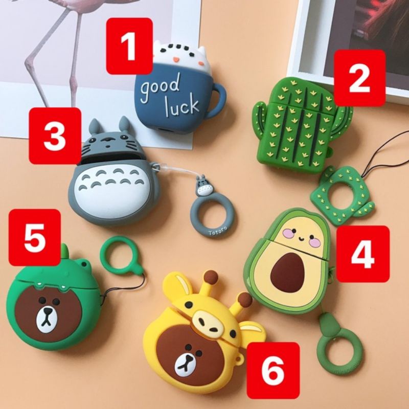 Case vỏ bao airpod 1 2 đựng tai nghe không dây airpods i11 i12 i18 i100 ... cute
