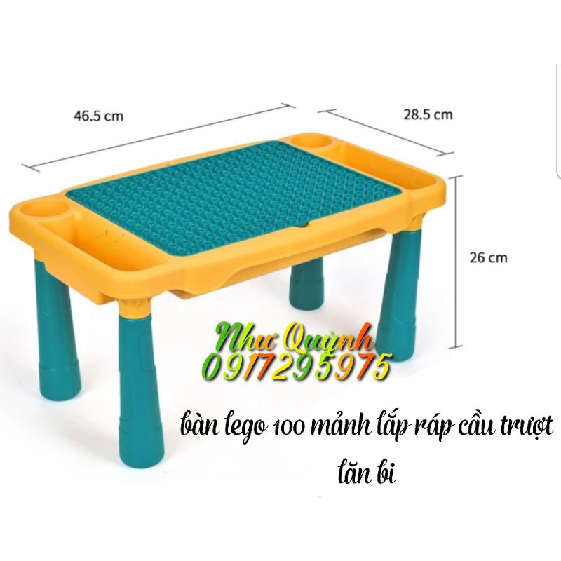 Bàn Lego100 MẢNH LẮP RÁP CẦU TRƯỢT LĂN BI