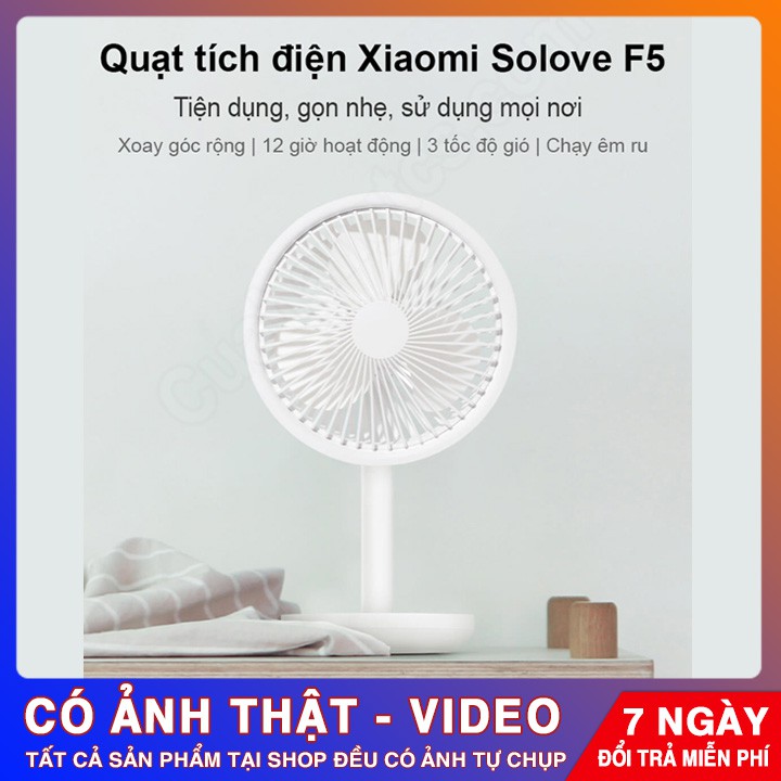 ✅ 🔝 Quạt Sạc Solove F5 Dự Phòng Khi Mất Điện pin 4000mah [ 💯 HÀNG CHÍNH HÃNG]