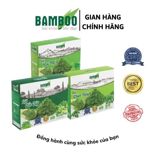 Combo bột cần tây+ bột rau má + bột chùm ngây BAMBOO nguyên chất, siêu mịn 60g/ 20 gói