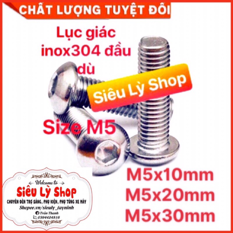 Ốc lục giác inox304 size M5(túi 5 con và 10con)