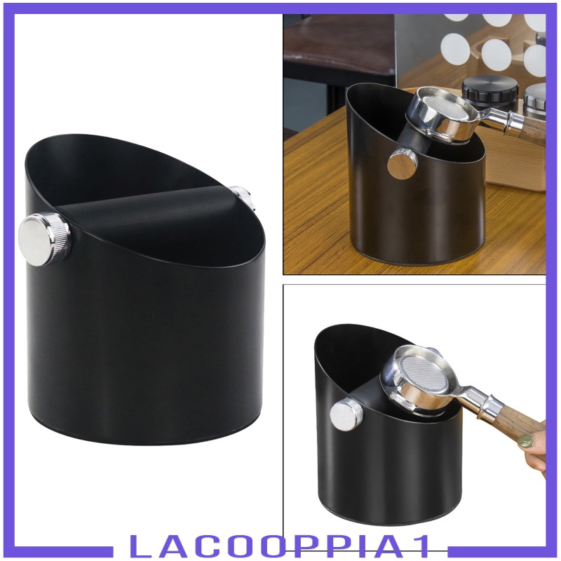 [LACOOPPIA1] Black Espresso Coffee Knock Box Waste Bin Bucket for Home Office Barista