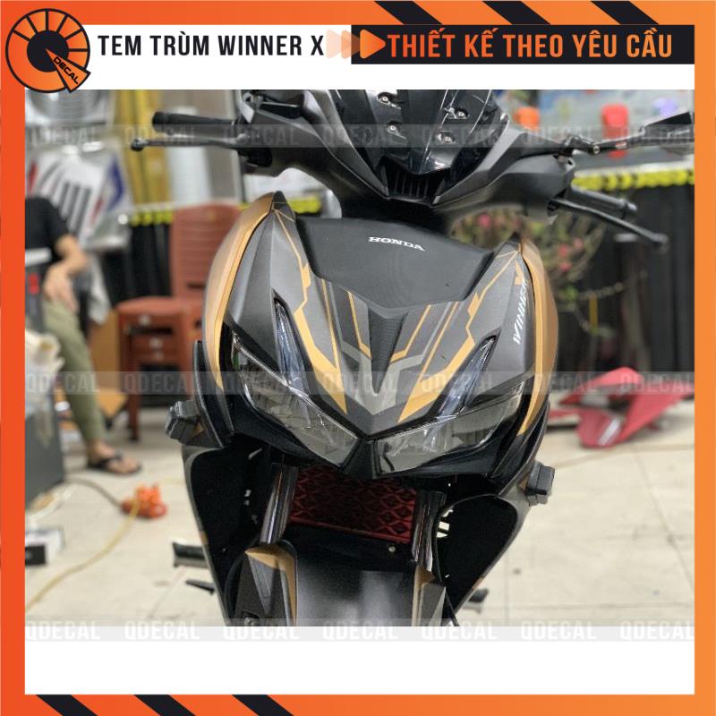 Tem trùm Winner X decal 3 lớp mẫu 033 đen vàng đồng thiết kế theo yêu cầu