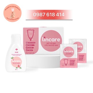 Combo Dung dịch vệ sinh Lincare 50ml và Bột tiệt trùng cốc nguyệt san Lincare (Hộp 12 gói)