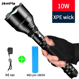 Đèn pin LED siêu sáng CREE 10000 lumen có thể sạc lại chống nước IPX5 với 5 chế độ cao/trung bình/thấp/nhấp nháy/SOS