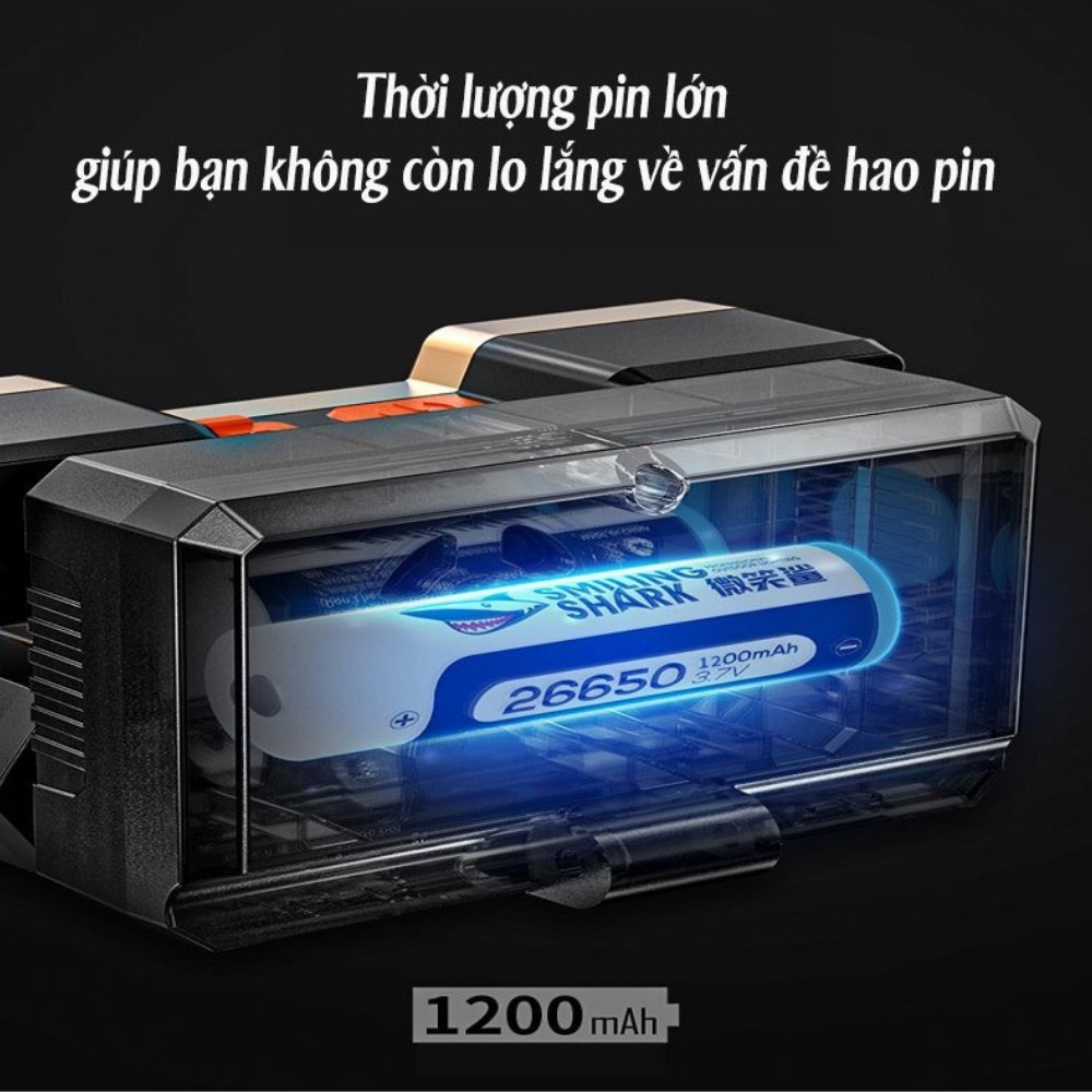 Đèn Pin Đội Đầu, Đèn Pin 5 Bóng Led Siêu Sáng, Chống Nước Kèm Dây Sạc