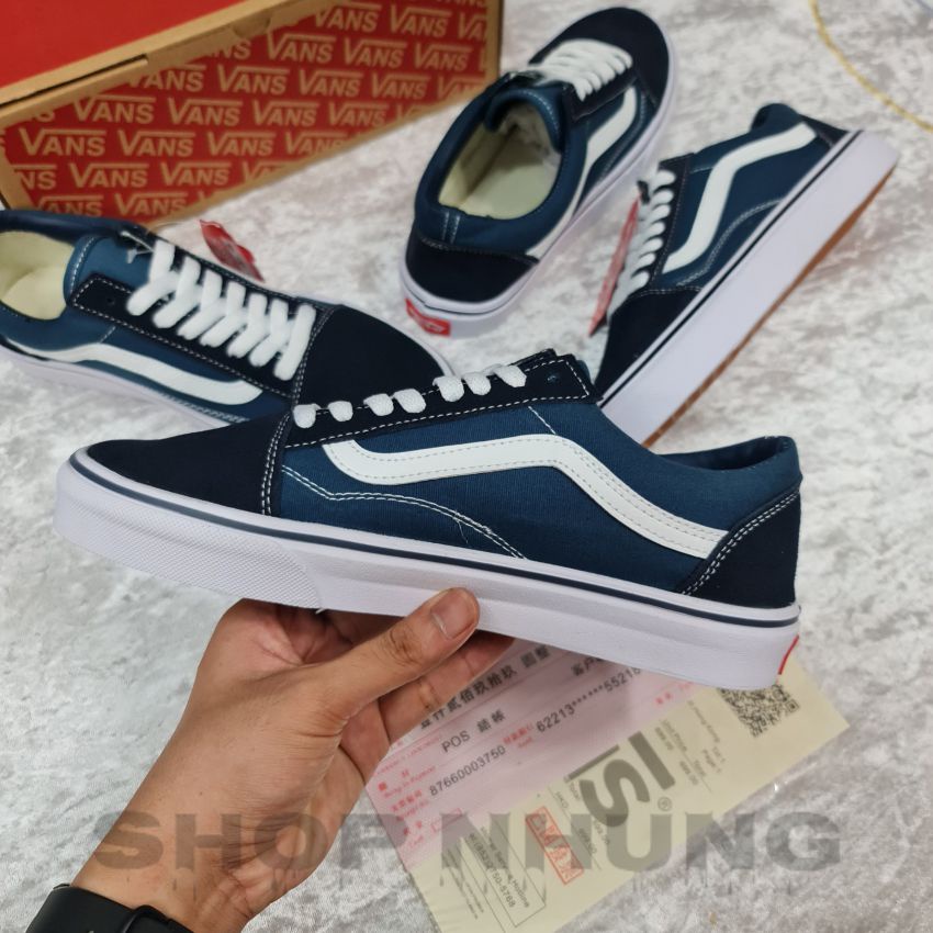 Giày thể thao vans navy old skool nam nữ cổ thấp