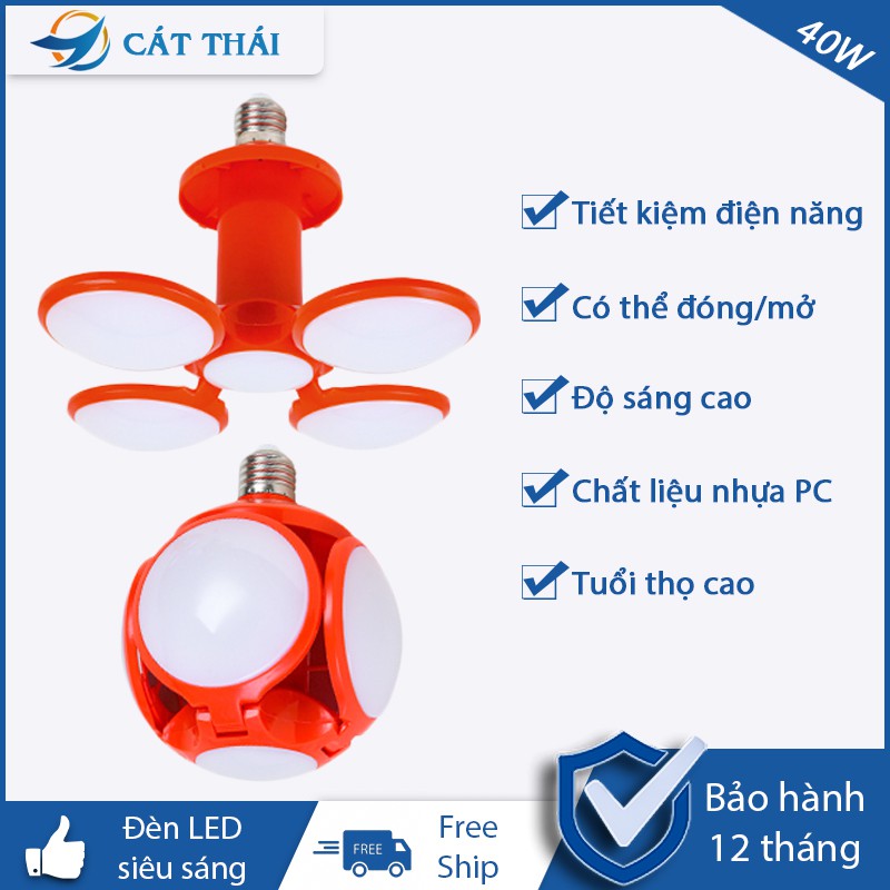 Đèn LED 40W tiết kiệm điện năng, ánh sáng trắng siêu sáng, chất liệu cao cấp cách nhiệt chống nổ, chiếu sáng mọi nơi