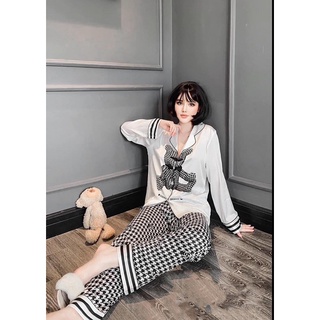 PIJAMA DÀI LEI ĐEN - HÀNG QUẢNG CHÂU CAO CẤP