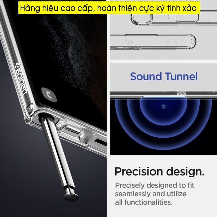 Ốp lưng Samsung Galaxy S22 Ultra / S22 Plus / S22 Spigen Ultra Hybrid trong suốt - Hàng Chính Hãng