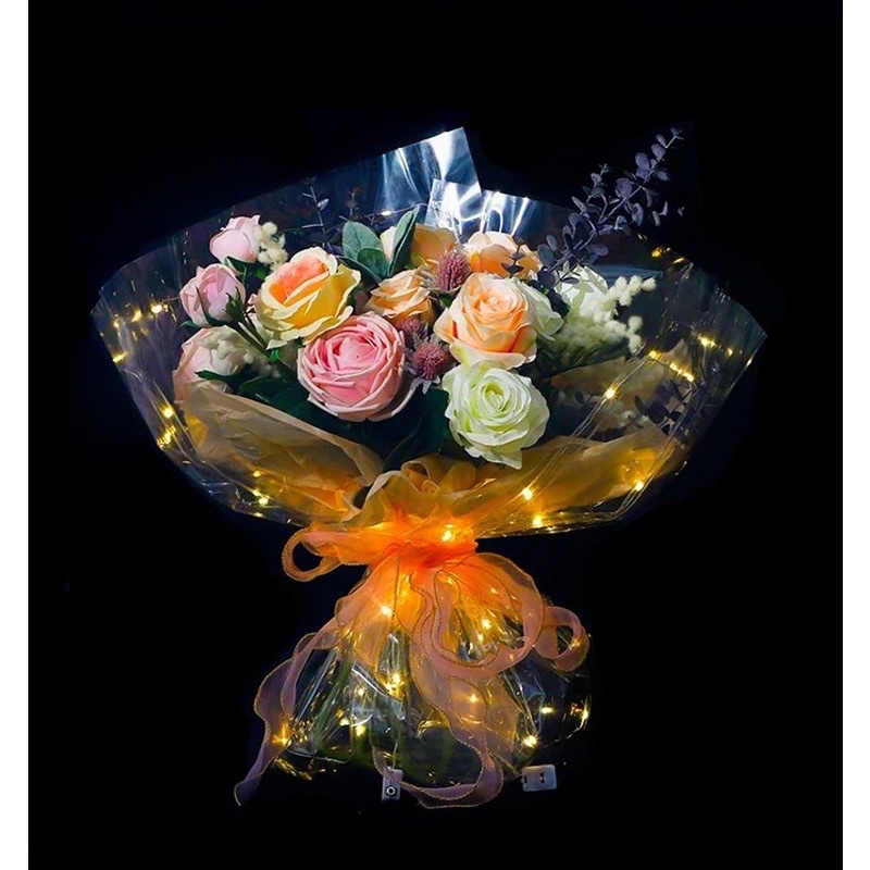 Giấy bóng kính gói hoa có đèn led