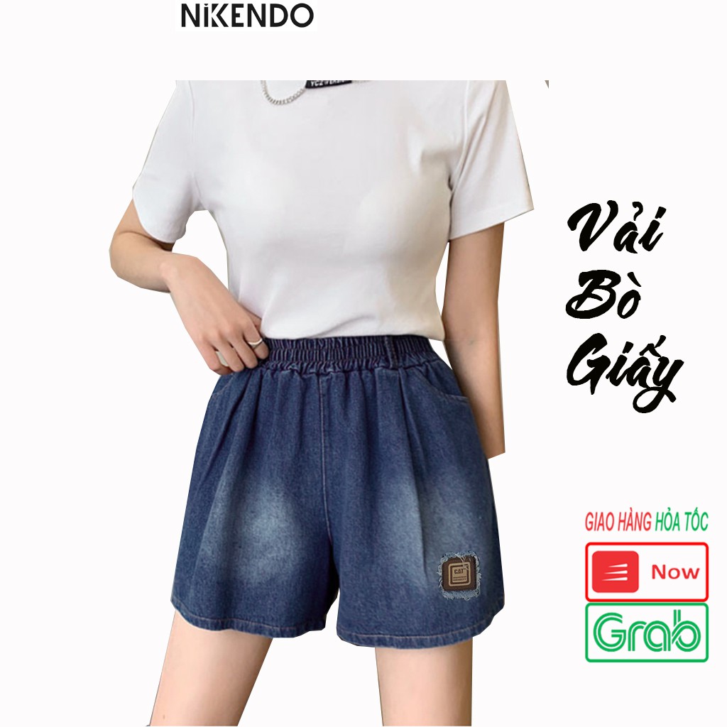 Quần Short nữ Jean , Quần Đùi Nữ Jean Lưng Thun ( video Tự Quay)