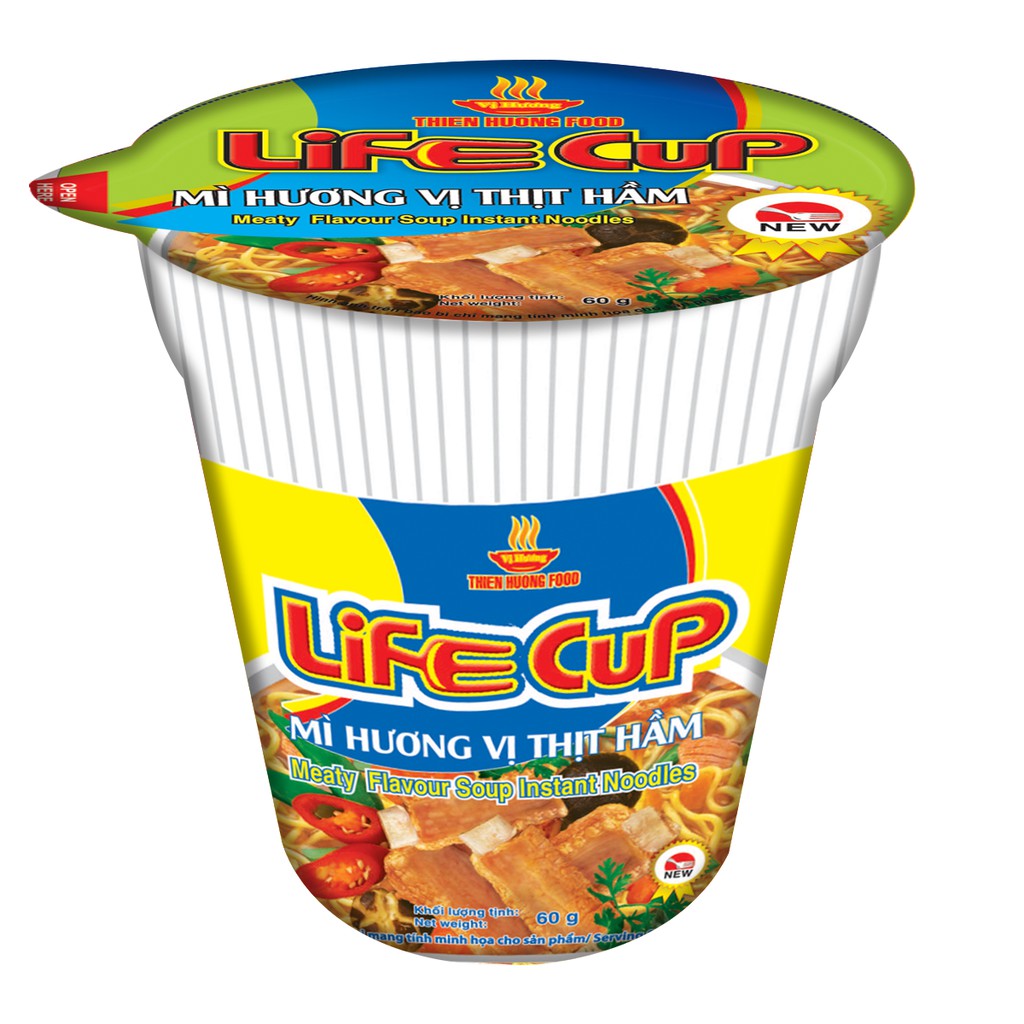 Thùng 24 Ly Mì Thịt Hầm Life Cup 60g/ly