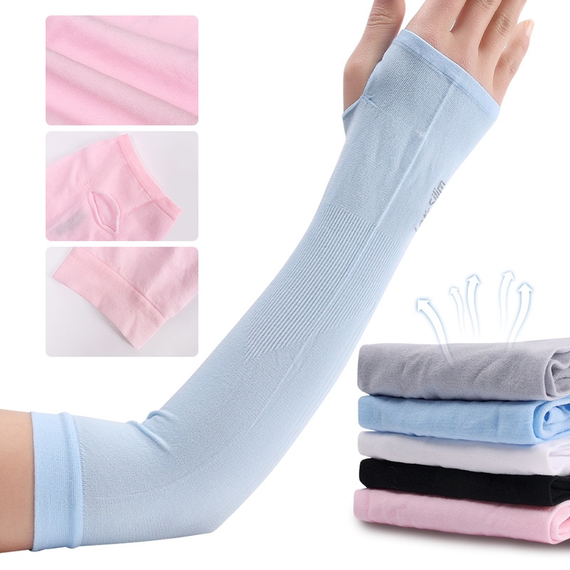 Găng Tay Dài Hở Ngón Chống Nắng Chống Tia UV Thời Trang Mùa Hè Dành Cho Nam Và Nữ Khi Đi Xe Máy
