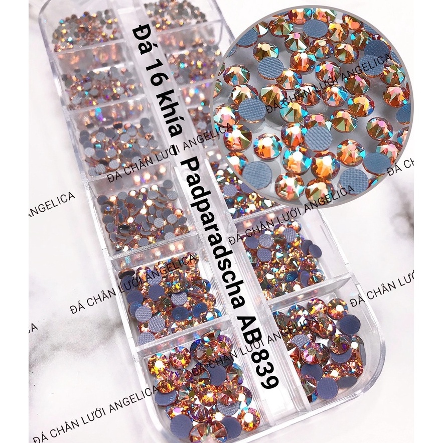 Đá Nail Chân Lưới 16 Khía Padparadscha Ab Đính Trang Trí Móng ANGELICA 839