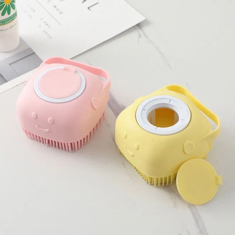 Bông Tắm Silicon Cao Cấp Có Khay Đựng Xà Phòng Tạo Bọt Massage Cơ Thể, Tẩy Tế Bào Chết