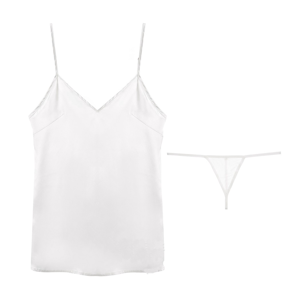 Váy lụa ngủ satin 2 dây ngắn quyến rũ gợi cảm cho nữ | BigBuy360 - bigbuy360.vn