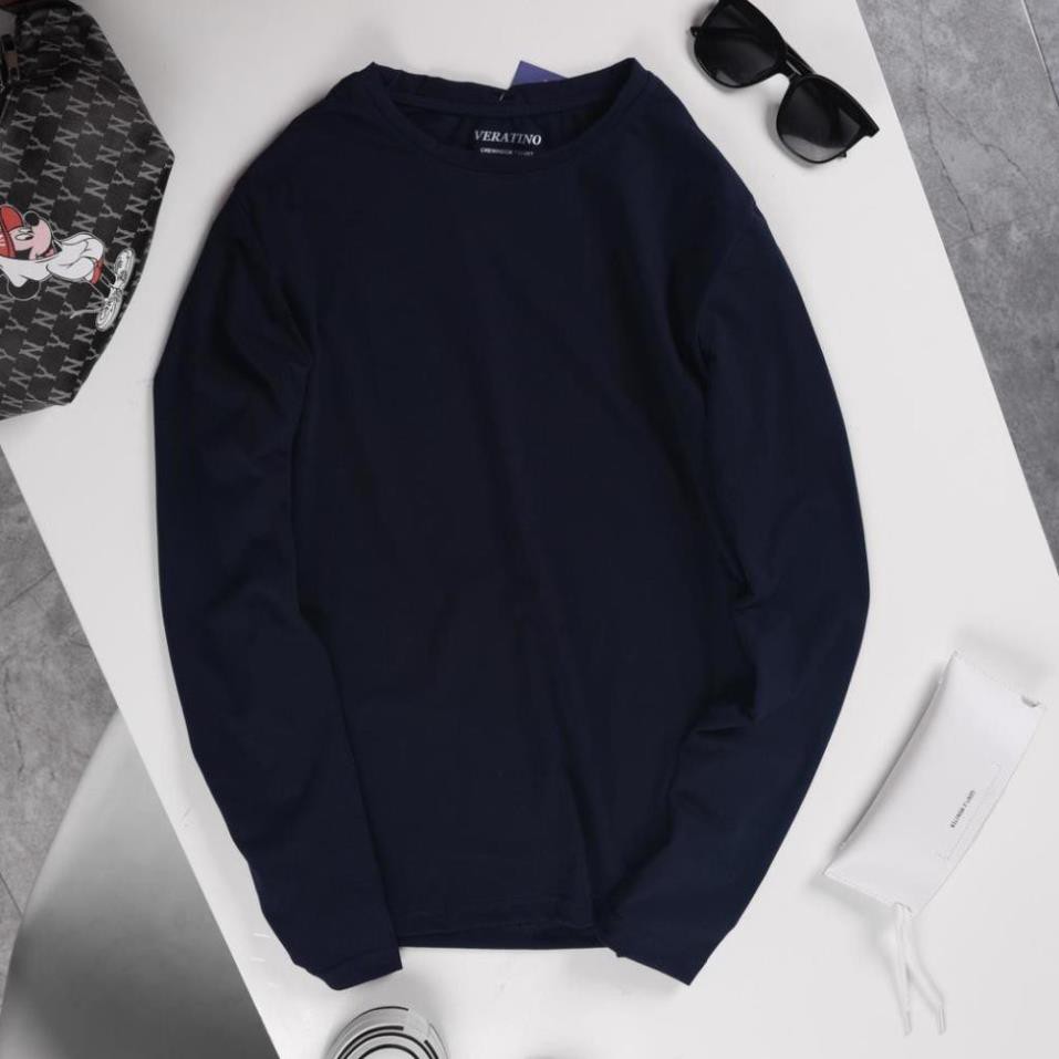 Áo thun tay dài nam giữ nhiệt Veratino cổ tròn chất cotton co giãn, thấm hút tốt mặc thu đông | BigBuy360 - bigbuy360.vn