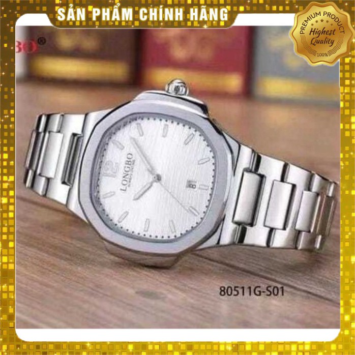 Đồng Hồ Nam LONGBO 80511 Khung Thép Chống Gỉ Chống Nước Cao Cấp