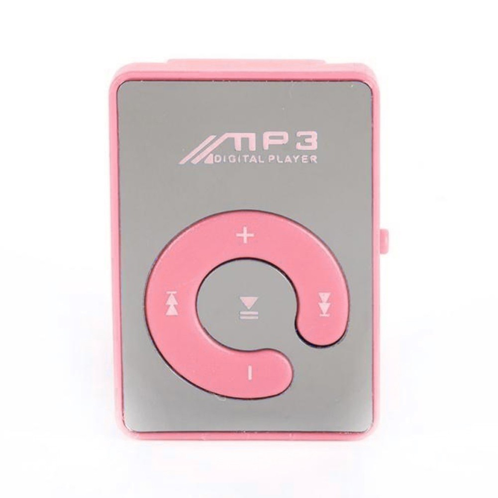 Máy nghe nhạc MP3 mini thể thao bề mặt gương có kẹp hỗ trợ thẻ SD TF