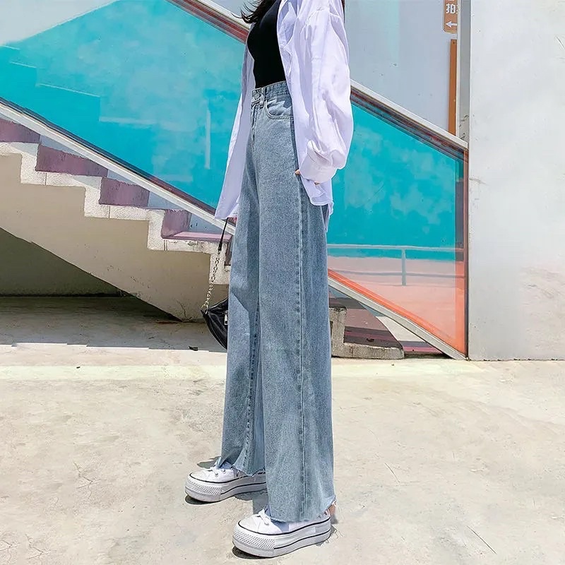 Quần Jean Ống Đứng Cắt Gấu Màu Xanh Nam Nữ Unisex Chất Jean Phom Suông Basic Mặc Đi Học Đi Chơi Năng Động Loại 1 Đủ size
