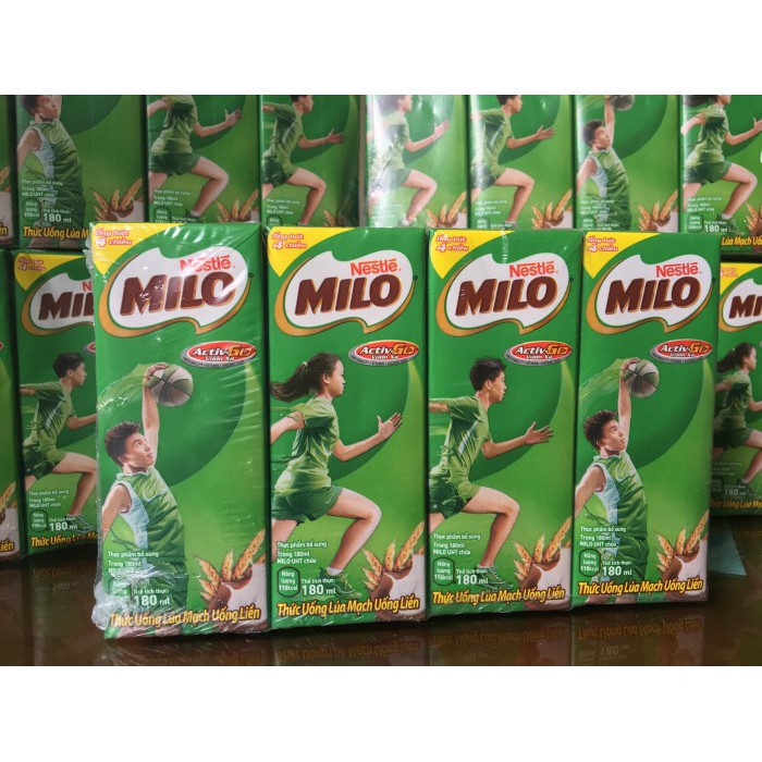 [MILO VÀNG] Thúng 48 hộp thức uống lúa mạch Nestlé MILO ít đường 180ml