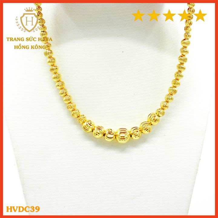 Dây Chuyền Nữ Titan Xoắn Bi Xi Mạ Vàng Non 24k Cao Cấp, Vòng Cổ Nữ Phong Cách Thời Trang Cá Tính - HVDC39