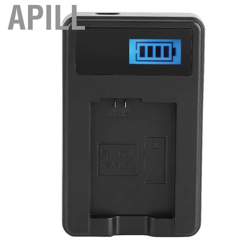 APILL NP-FW50 Battery LCD Single Charger for A6000 A6300 A6500 A7r A7CM