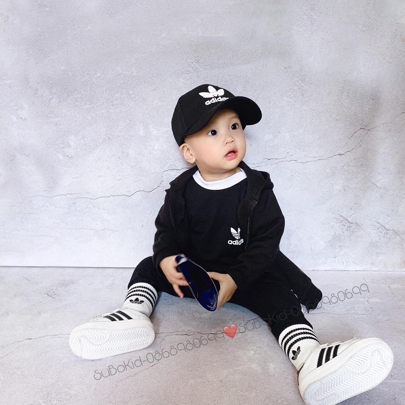 Mũ lưỡi trai cho bé adidos 3 lá,nón lưỡi trai phong cách.