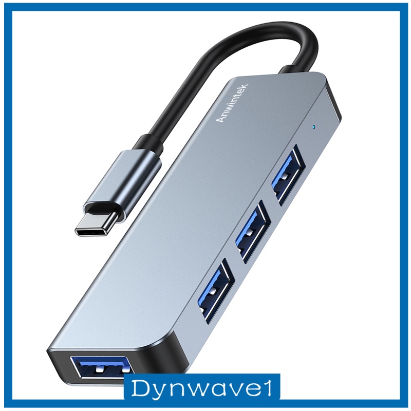 [DYNWAVE1] USB C Hub 4 Port USB 3.0 USB 2.0 Adapter for Most of Type-C Devices Silver