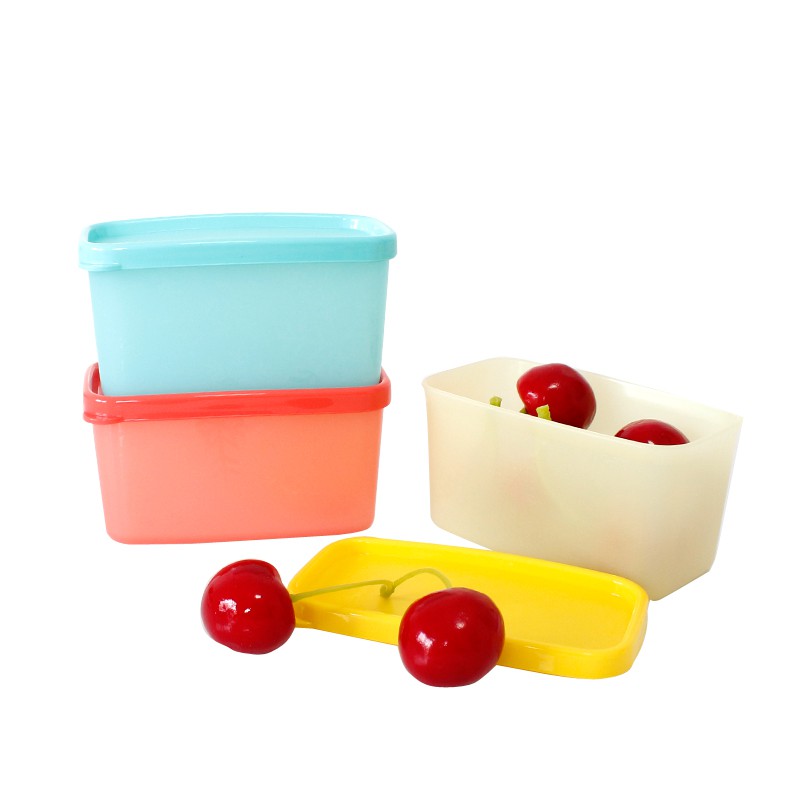 Bộ 6 Hộp Tupperware Ngăn Đông Đựng Đồ Ăn Dặm Cho Bé, Dung Tích 200ml, In Bông Tuyết Chìm TU16