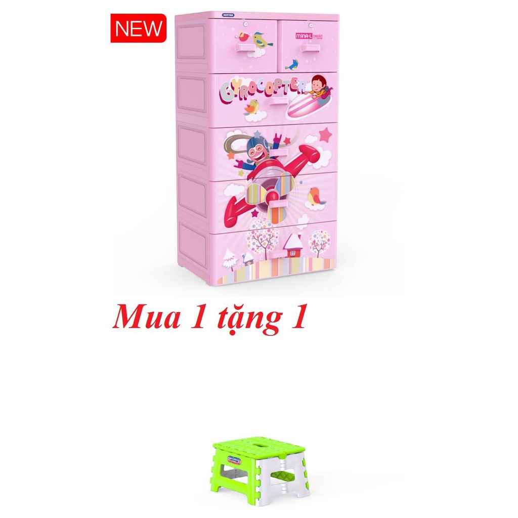 Tủ nhựa duy tân mina l Dương sóng xanh vườn thú 5 tầng 6 ngăn--HOTLINE : 028.3636.44.46