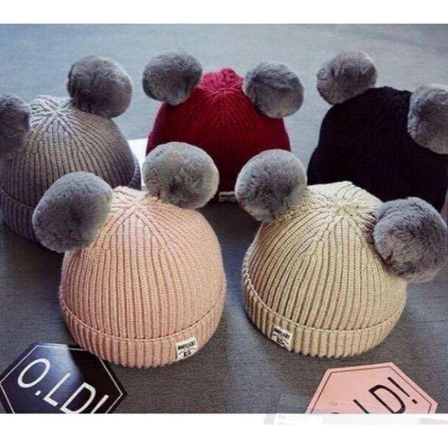 mũ len quả bông