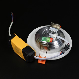 Đèn LED âm trần viền vàng trắng 7W