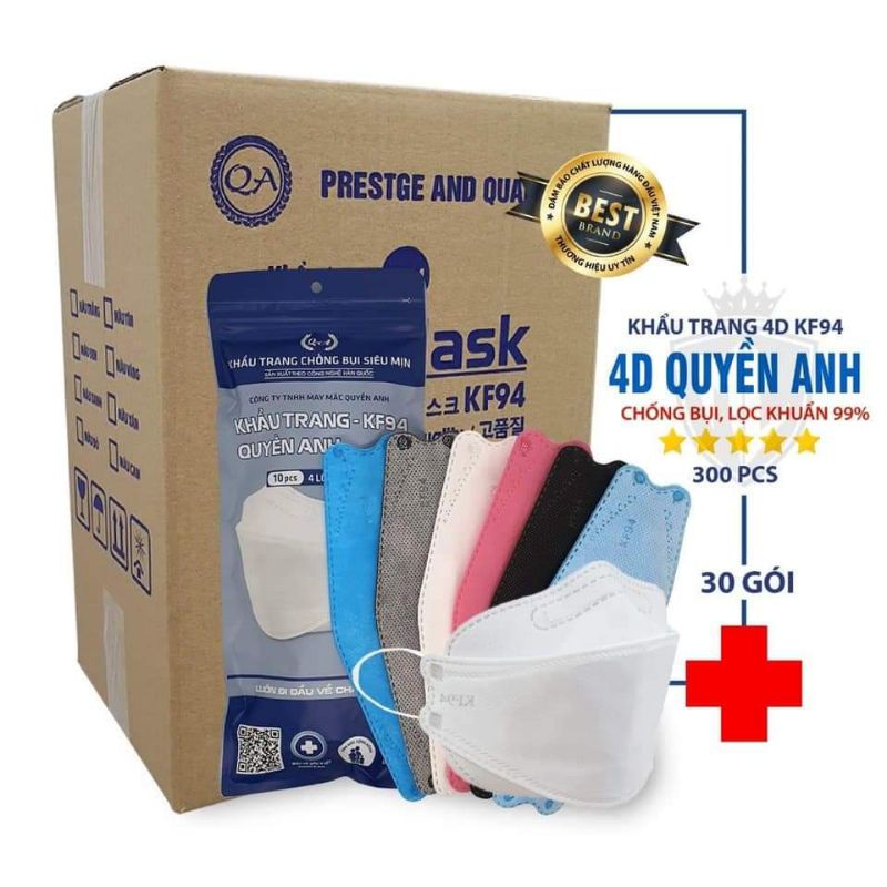 SỈ 1 THÙNG KHẨU TRANG KF 94 QUYỀN ANH 300 CHIẾC