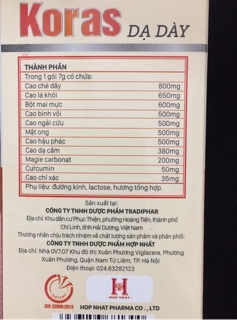 Thực phẩm bảo vệ sức khoẻ KORAS DẠ DÀY