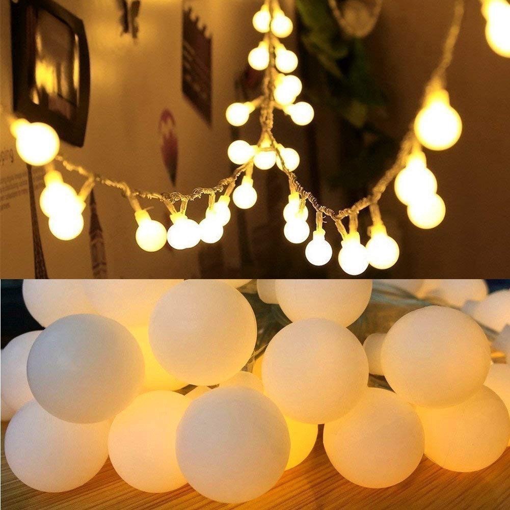 Đèn Trang Trí Cherry Ball Treo Ngoài Trời Dây Đen Màu Sáng Vàng