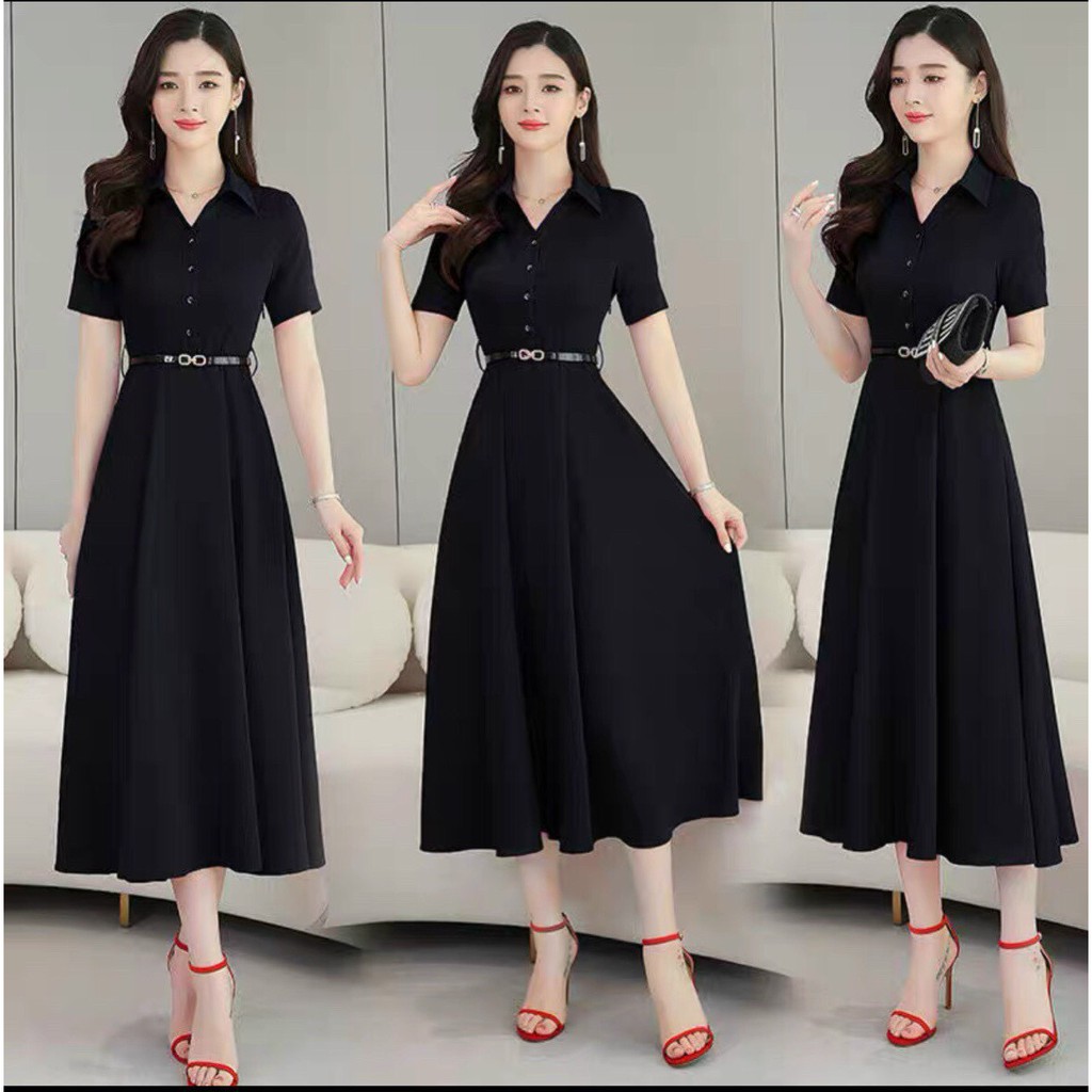 Đầm Cotton lạnh kèm nịt tôn dáng , thanh lịch cho các nàng