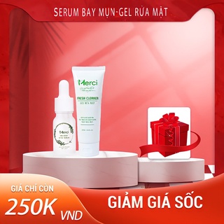 Serum giảm mụn - gel rửa mặt MERCI prevent acne chăm sóc da