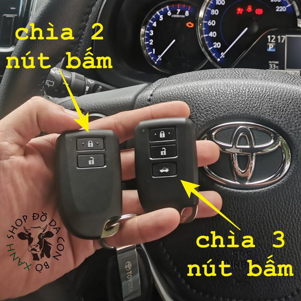 Bao Da Chìa Khóa Toyota Vios, Yaris 2017 handmade da thật 004