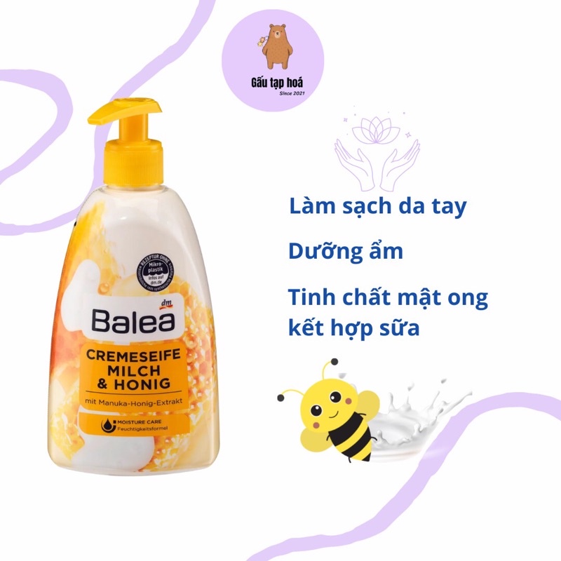 Nước Rửa Tay Balea Diệt Khuẩn Dưỡng Ẩm Da Tay vị chanh gừng và mật ong