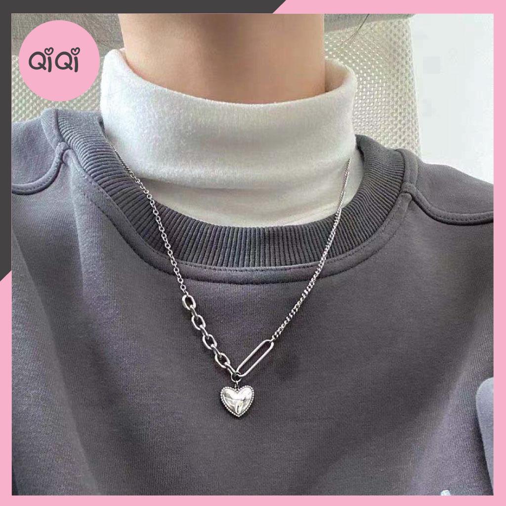Dây Chuyền Hình Trái Tim Độc Đáo Phong Cách Giới Trẻ Hàn Quốc V22 QiQiShop