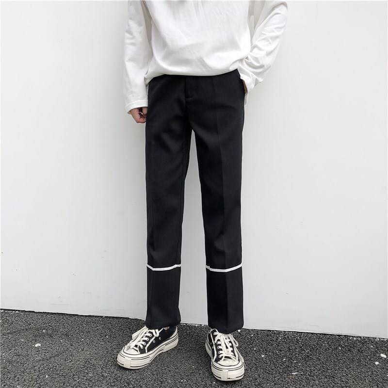 Quần Baggy Tây YAYSHOP unisex nam nữ chất vải mềm mát dáng suông họa tiết SỌC cá tính
