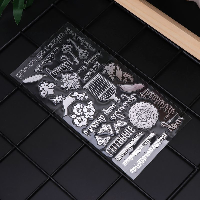 Bộ 4 Miếng Dán Epoxy Resin Trong Suốt In Họa Tiết Chữ Và Hoa Hồng Vàng Dùng Làm Trang Sức Thủ Công Diy